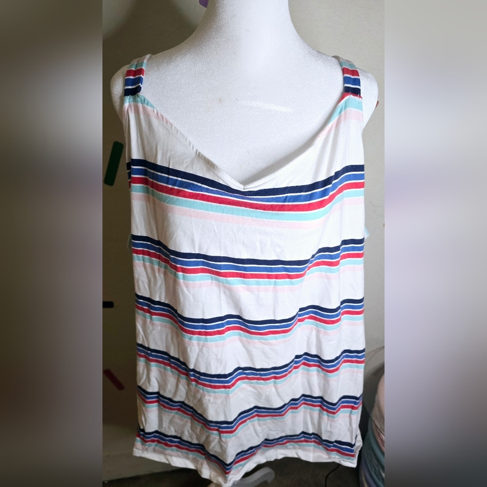 TORRID | White Striped Tank Top | Size 30 - Picture 4 of 7
